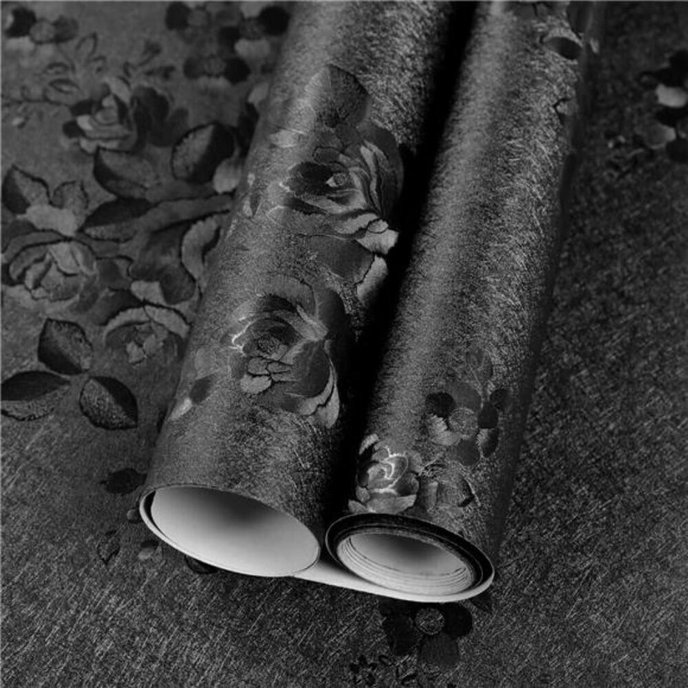 Floral Embossed Peel Stick Wallpaper 17.3in x 118.1in White